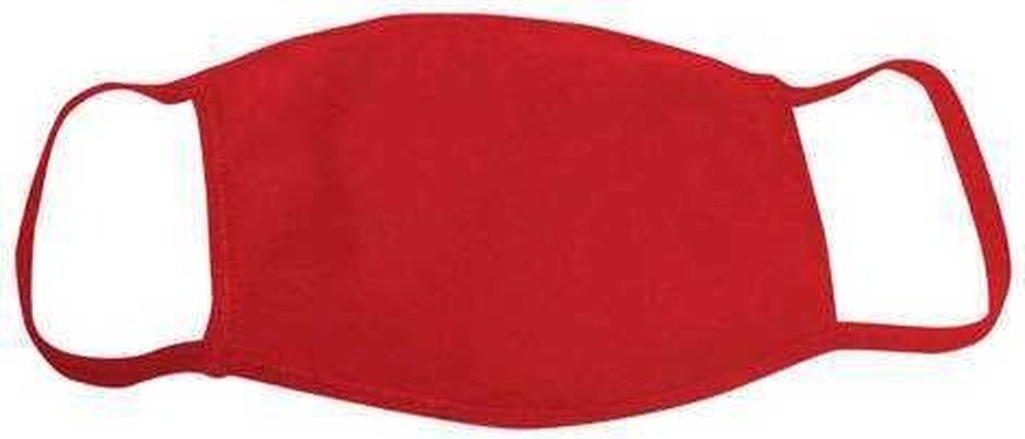Bayside 9100 100% Cotton Face Mask Pkg 25 - Red - HIT a Double