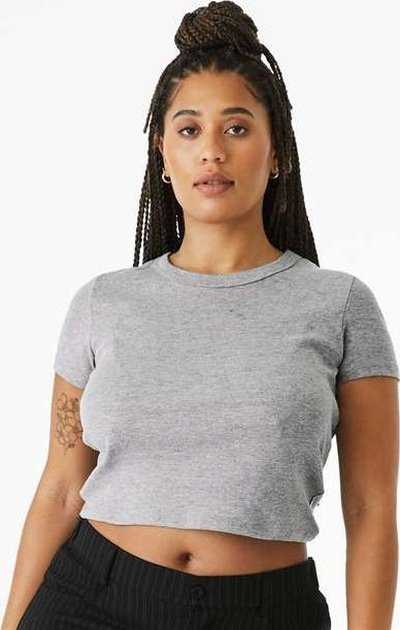 Bella + Canvas 1010 Women's Micro Rib Baby Tee - Athletic Heather - HIT a Double - 1