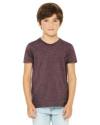 Bella + Canvas 3001YCV Youth CVC Jersey T-Shirt - Heather Maroon - HIT a Double