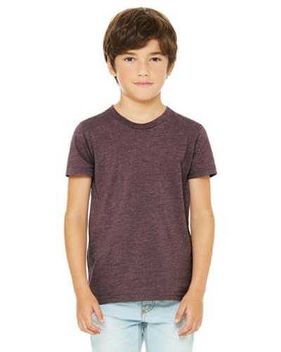 Bella + Canvas 3001YCV Youth CVC Jersey T-Shirt - Heather Maroon - HIT a Double
