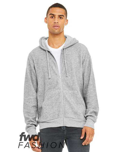 Bella + Canvas 3339 FWD Fashion Unisex Sueded Fleece Full-Zip Hoodie - Athletic Heather - HIT a Double