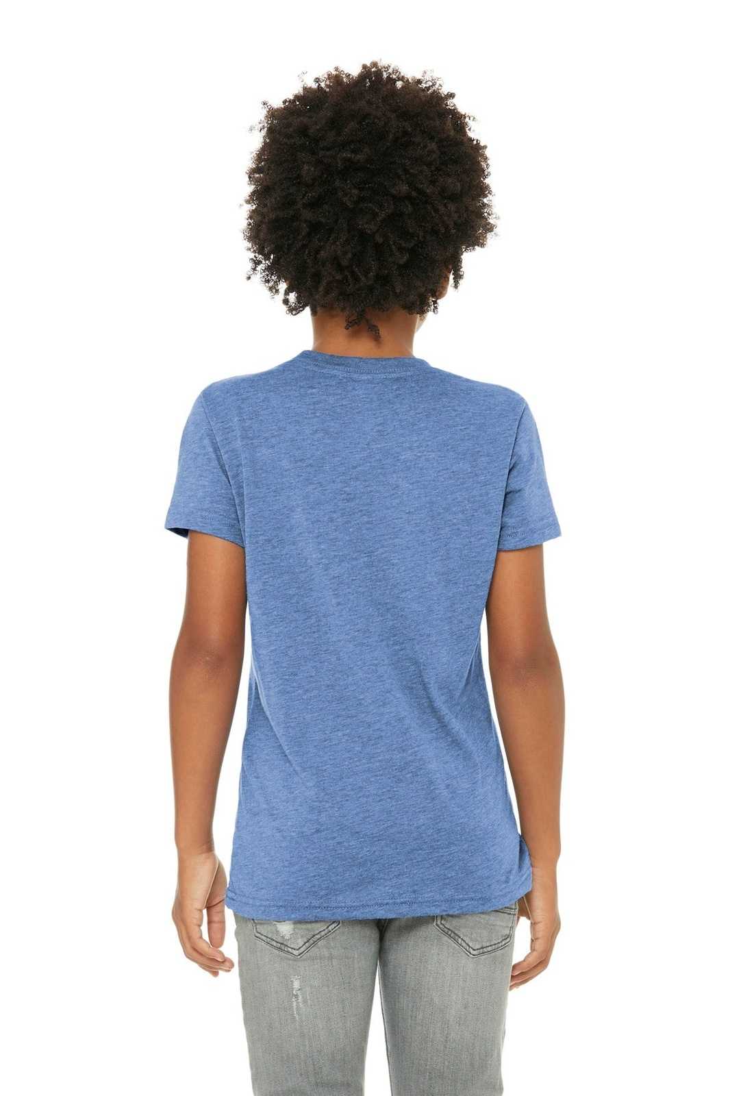 Bella + Canvas 3413Y Youth Triblend Short Sleeve Tee - Blue Triblend - HIT a Double