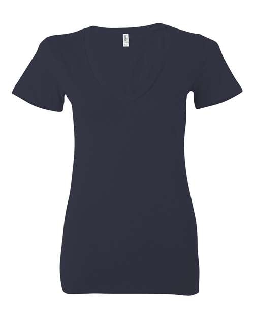 Bella Canvas 6035 Womens Jersey Deep V Neck Tee Navy