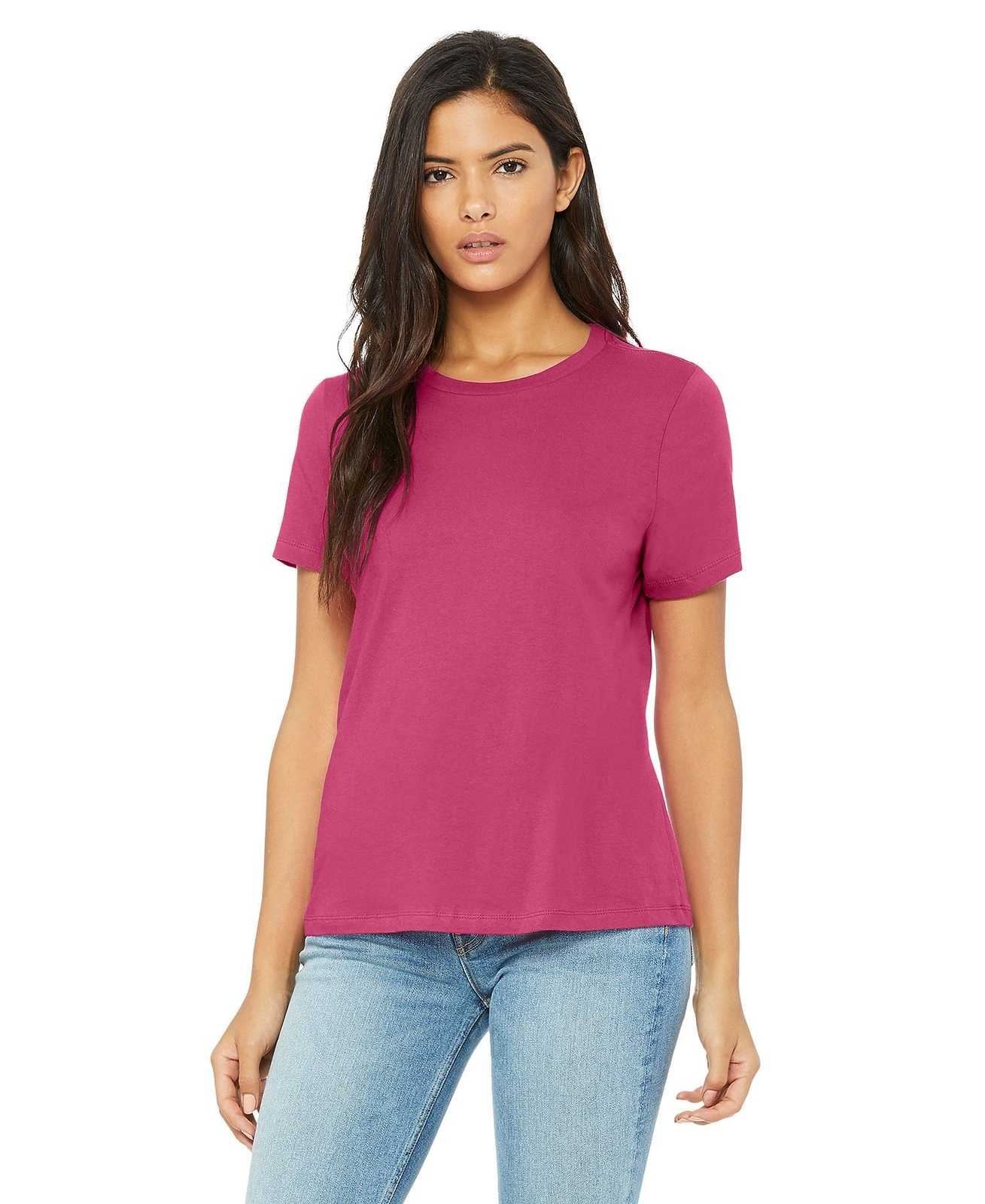 Bella + Canvas 6400 Women's Relaxed Jersey Short Sleeve Tee - Berry - HIT a Double