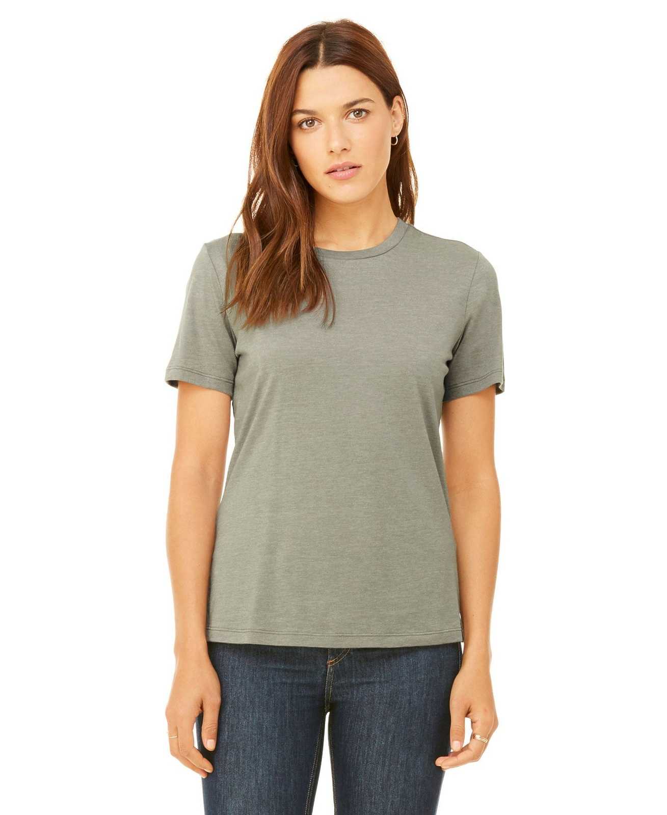 Bella + Canvas 6400 Women's Relaxed Jersey Short Sleeve Tee - Heather Stone - HIT a Double