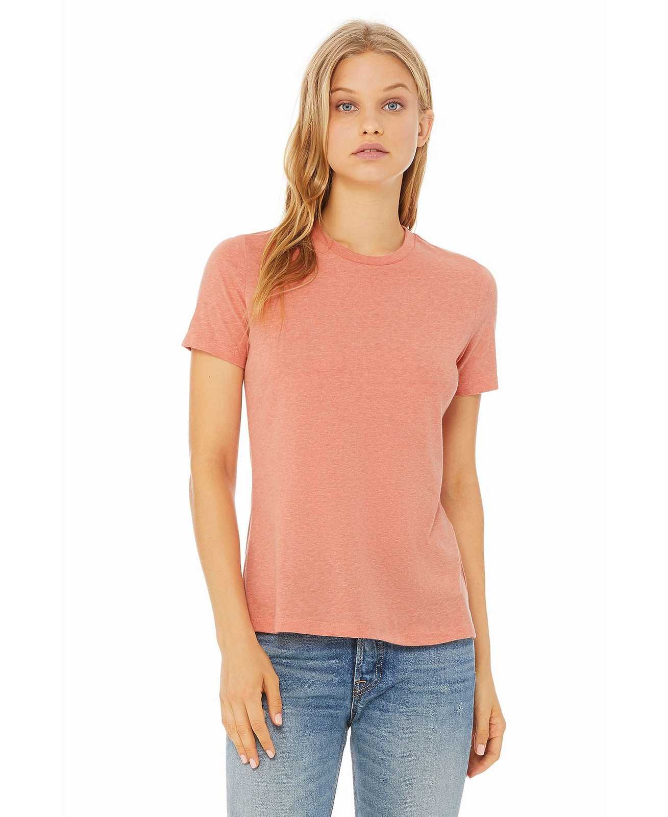 Bella + Canvas 6400 Women's Relaxed Jersey Short Sleeve Tee - Heather Sunset - HIT a Double