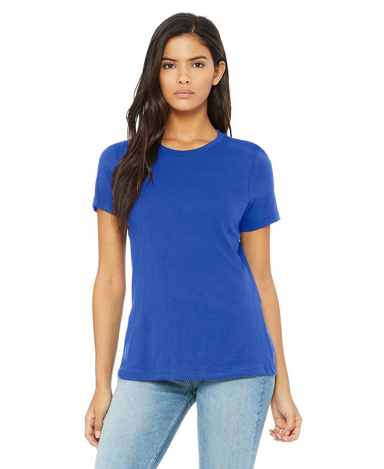 Bella + Canvas 6400 Women's Relaxed Jersey Short Sleeve Tee - True Royal - HIT a Double