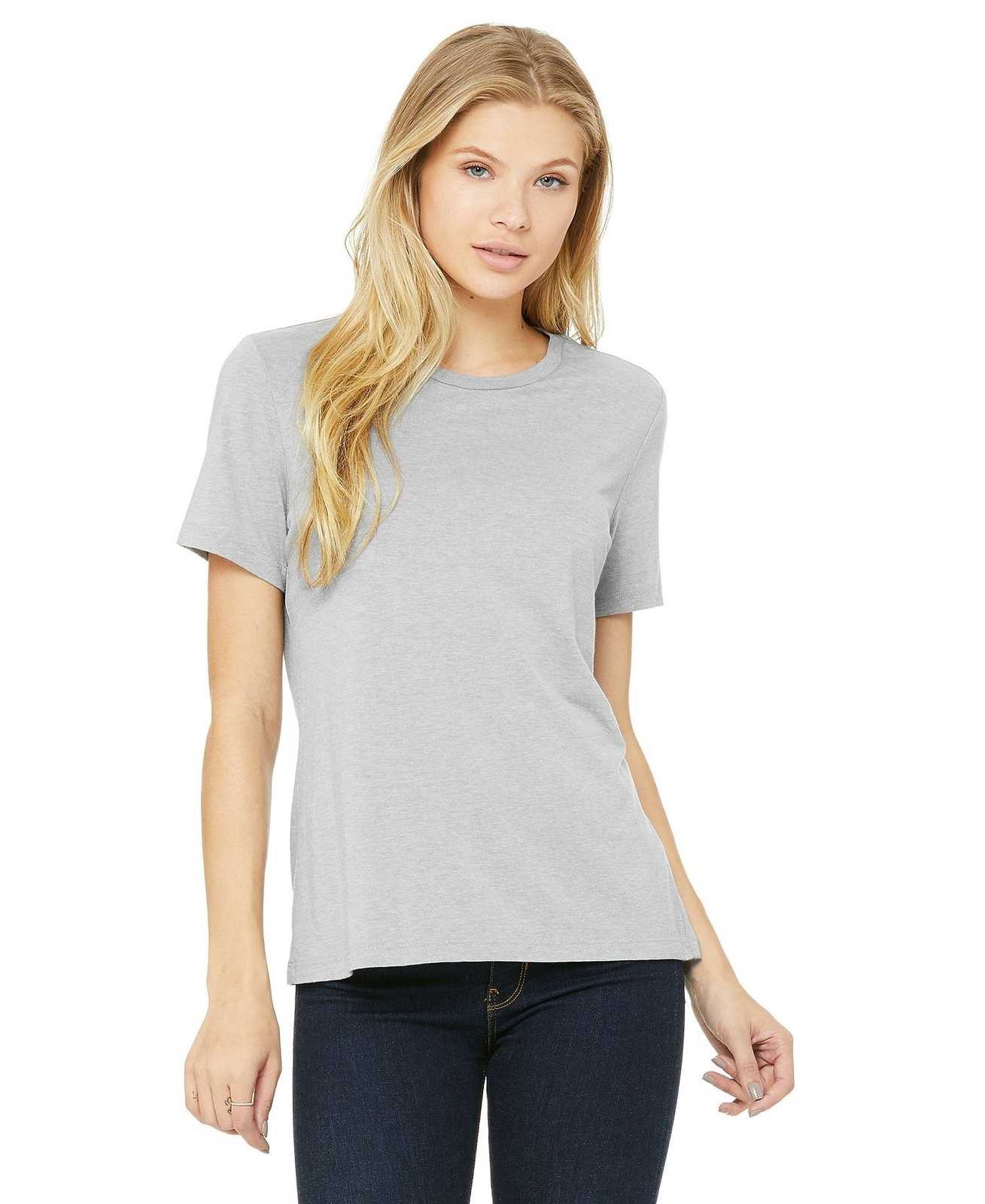 Bella + Canvas 6413 Women's Relaxed Triblend Short Sleeve Tee - Athletic Grey Triblend - HIT a Double