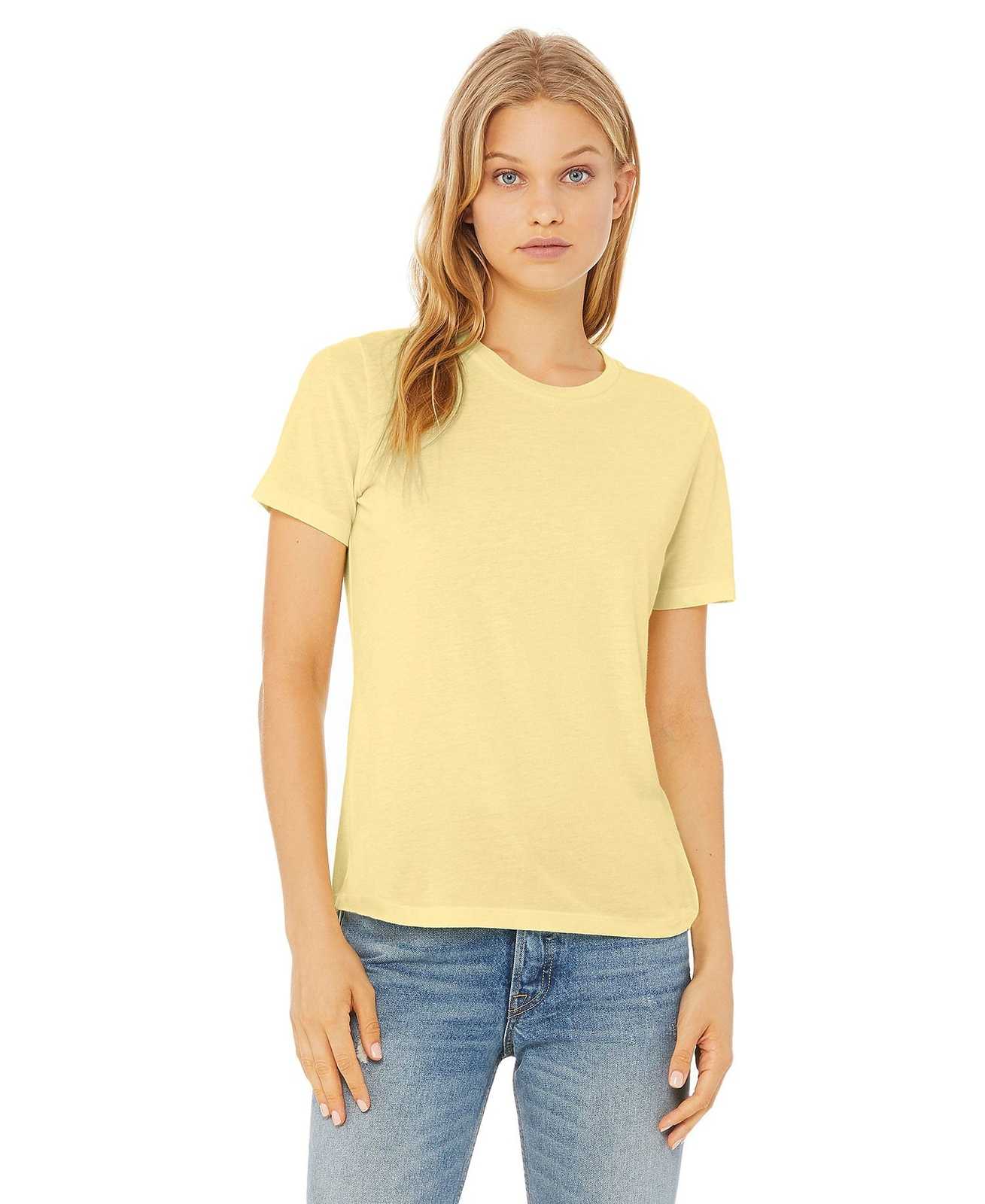 Bella + Canvas 6413 Women's Relaxed Triblend Short Sleeve Tee - Pale Yellow Triblend - HIT a Double