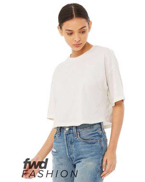 Bella + Canvas 6482 FWD Fashion Women's Jersey Cropped Tee - Vintage White - HIT a Double