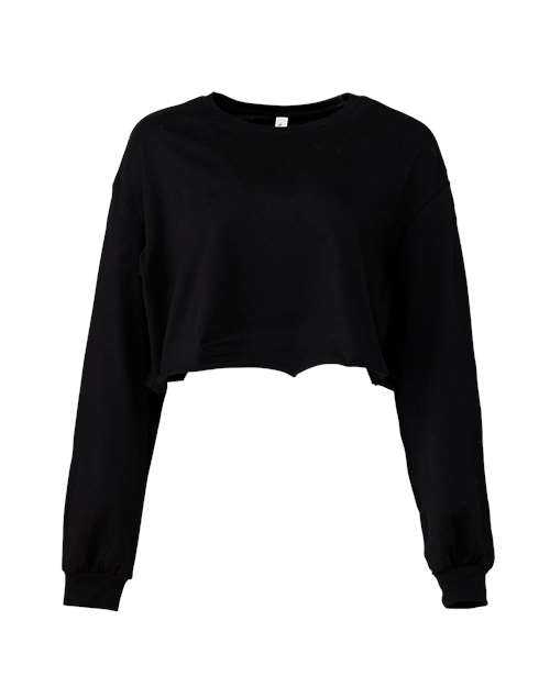Bella + Canvas 6501 FWD Fashion Women's Cropped Long Sleeve Tee - Black - HIT a Double