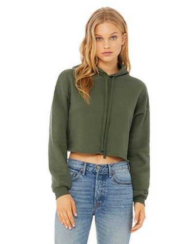Bella + Canvas B7502 Ladies' Cropped Fleece Hoodie - Military Green - HIT a Double