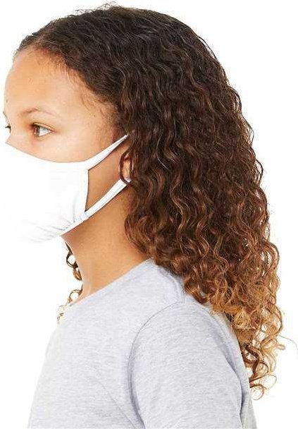 Bella + Canvas TT044Y Youth 2-Ply Reusable Face Mask Pkg 72 - Solid White Blend - HIT a Double