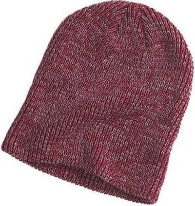 Big Accessories BA524 Ribbed Marled Beanie - Maroon Gray - HIT a Double