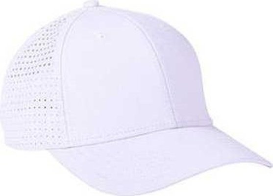 Big Accessories BA537 Performance Perforated Cap - White - HIT a Double