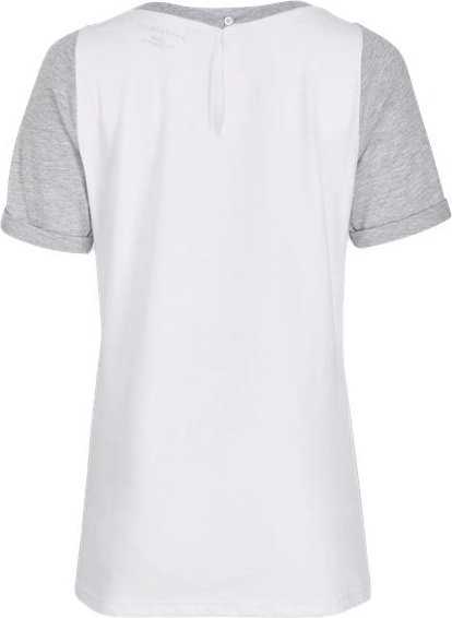 Boxercraft BW2404 Women's Carefree T-shirt - White/ Oxford - HIT a Double - 1
