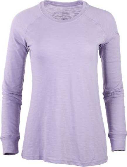 Boxercraft BW3166 Women's Solid Preppy Patch Long Sleeve T-Shirt - Wisteria - HIT a Double - 1