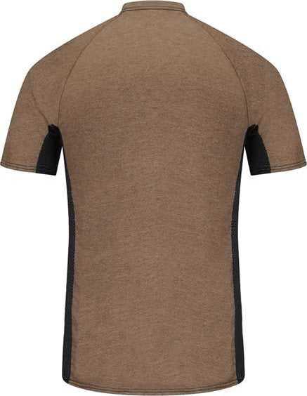 Bulwark MPS4 Short Sleeve FR Two-Tone Base Layer with Concealed Chest Pocket- EXCEL FR - Khaki - HIT a Double - 1