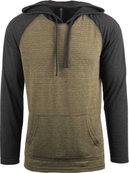 Burnside 8127 Yarn-Dyed Hooded Raglan T-Shirt - Army/ Black - HIT a Double - 1