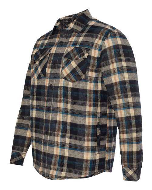Burnside 8610 Quilted Flannel Jacket - Khaki Plaid - HIT a Double