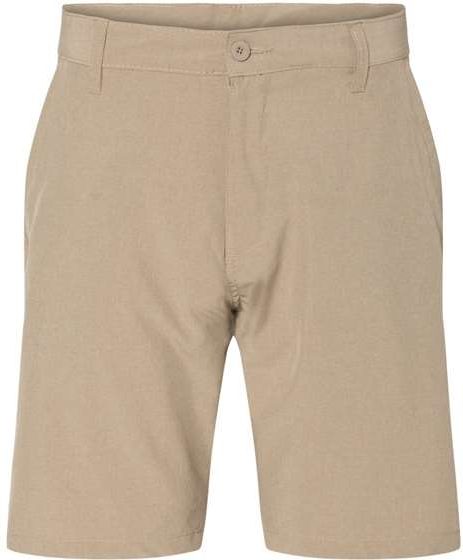 Burnside 9820 Hybrid Stretch Shorts Khaki Heather
