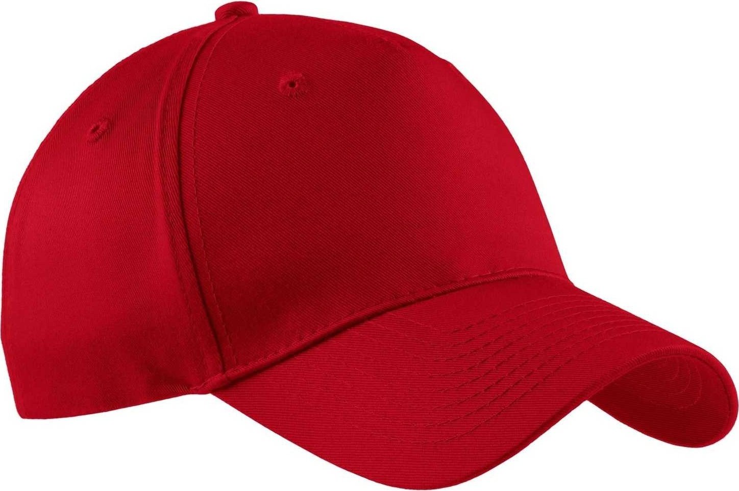 Port & Company CP86 Port & Company Five-Panel Twill Cap - Red - HIT a Double - 1