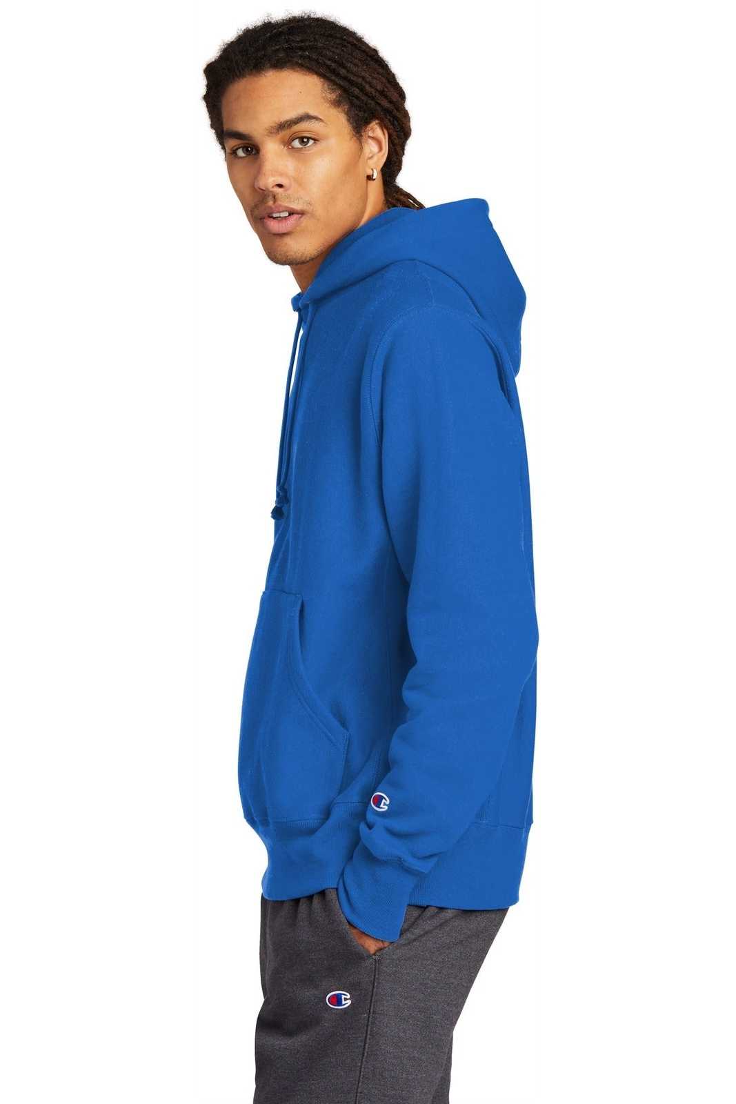 Champion S101 Reverse Weave Hooded Sweatshirt - Athletic Royal - HIT a Double