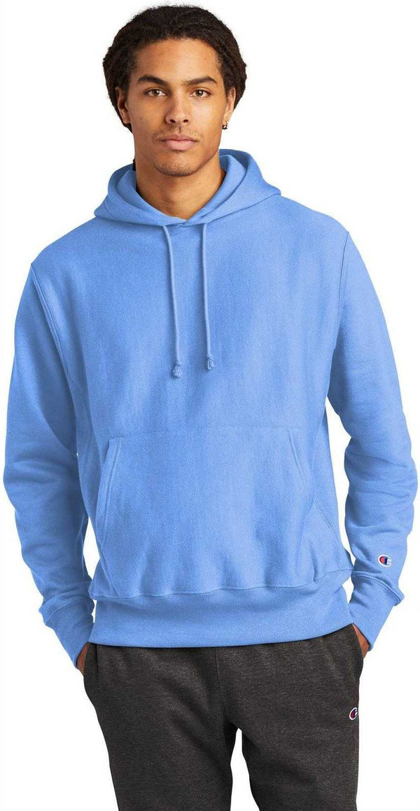 Champion S101 Reverse Weave Hooded Sweatshirt Light Blue HIT a Double 45.27