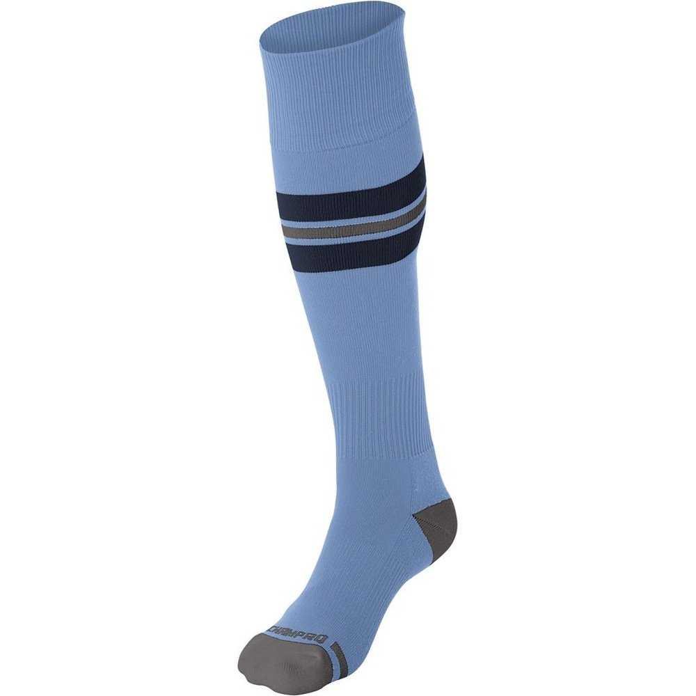 Champro AS3 Striped Baseball Knee High Socks - Light Blue Navy Gray - HIT a Double - 1