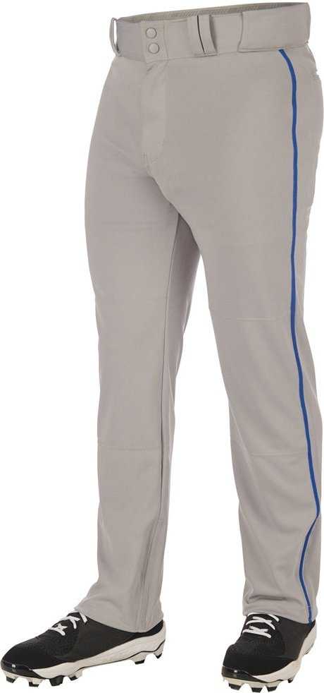 Champro BP62 Triple Crown 2.0 Men's and Youth Open Bottom Pants With Braid - Gray Scarlet