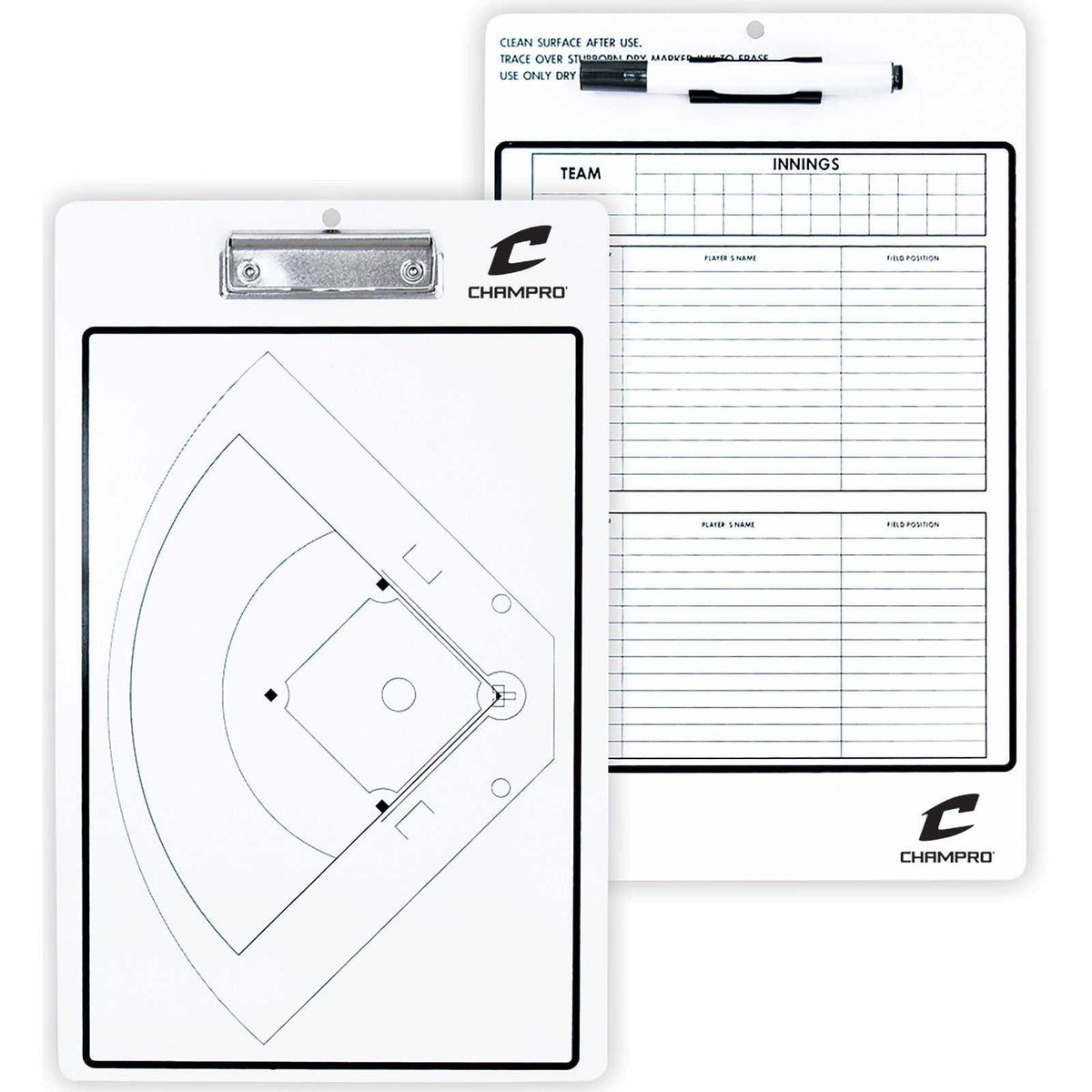 Champro A091 Baseball / Softball Coach&#39;s Board Dry Erase with Marker - HIT a Double