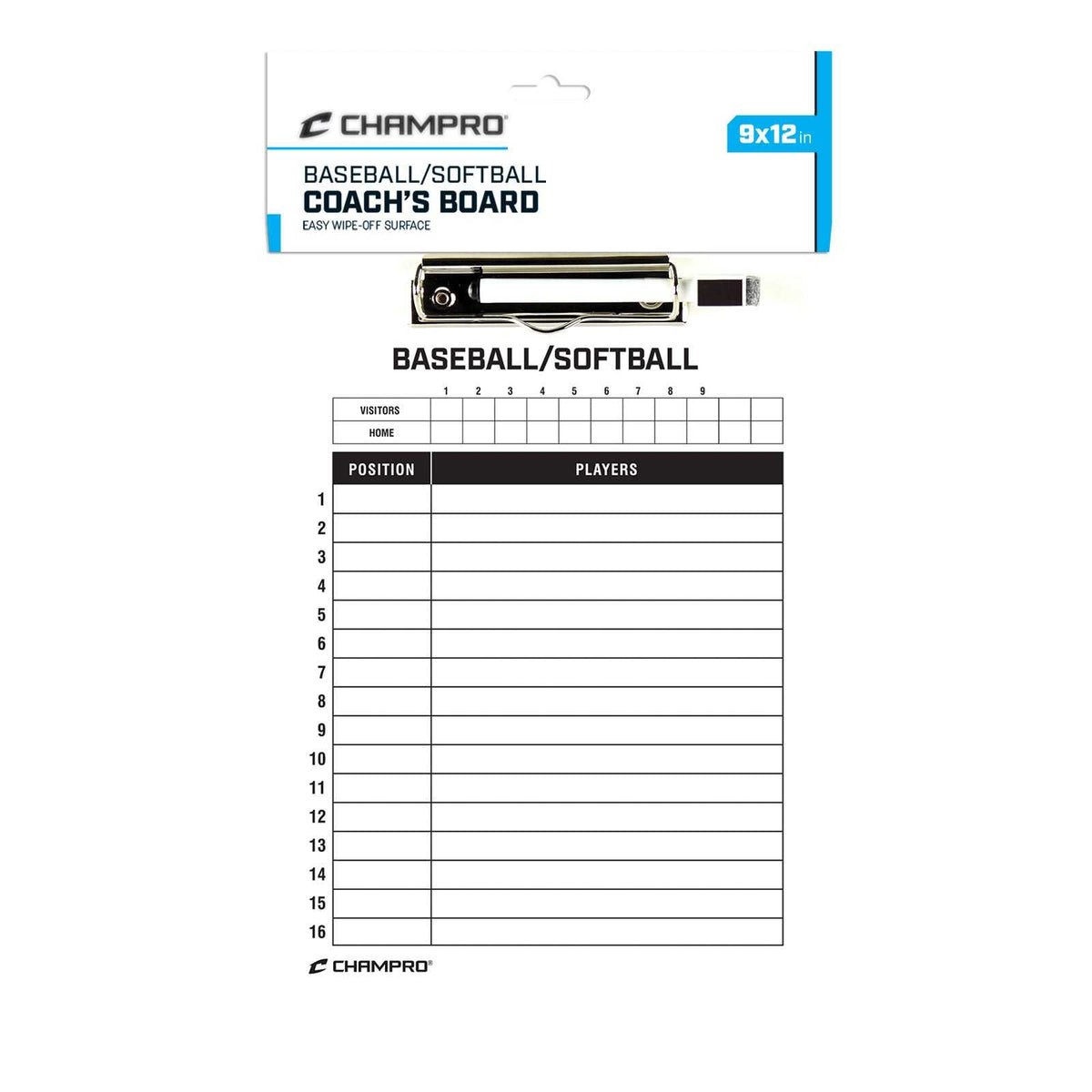 Champro A099BS Baseball / Softball Coach&#39;s Board 9 X 12 - HIT a Double