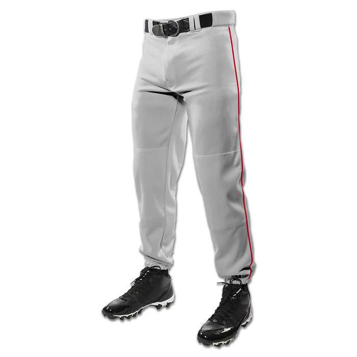 Champro BP91 Triple Crown Baseball Pant with Piping - Gray Scarlet - HIT a Double