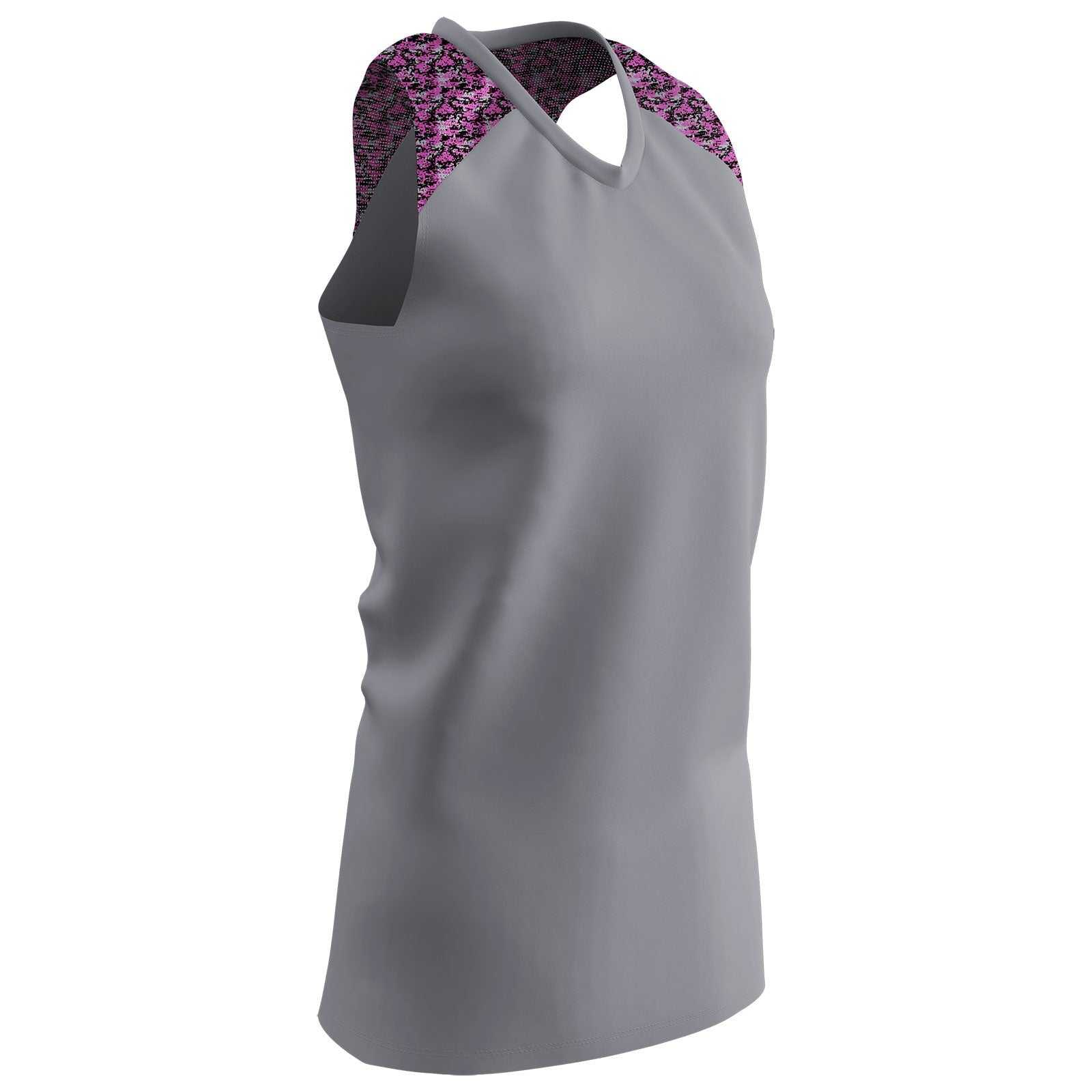 Champro BS20 Girl's At Bat Softball Jersey - Gray - HIT a Double