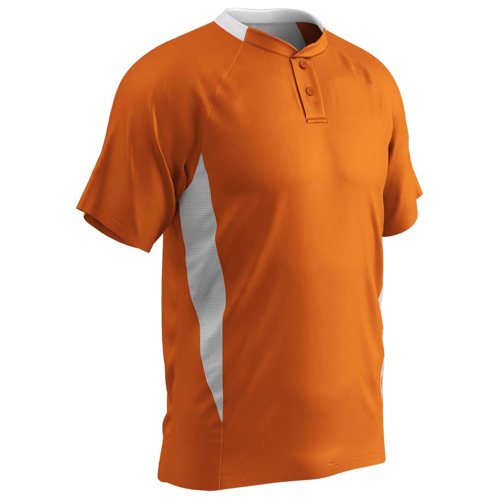 Champro BST72 Two Button Placket Jersey - Orange White - HIT a Double
