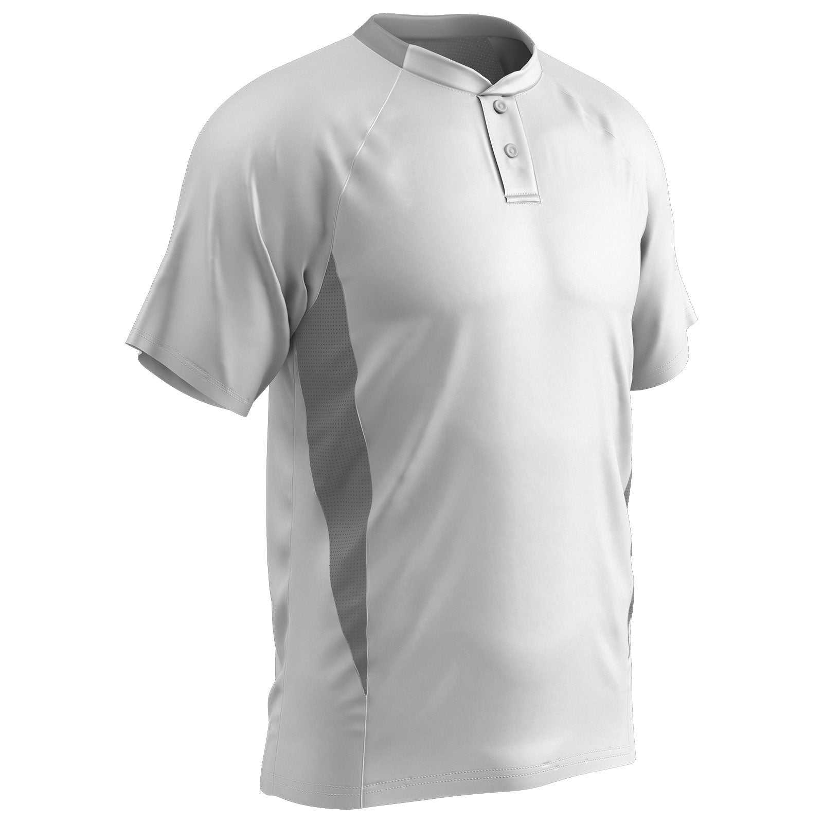 Champro BST72 Two Button Placket Jersey - White Gray - HIT a Double