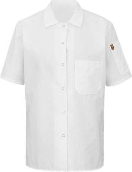 Chef Designs 501X Women's Mimix Short Sleeve Cook Shirt with OilBlok - White - HIT a Double - 1