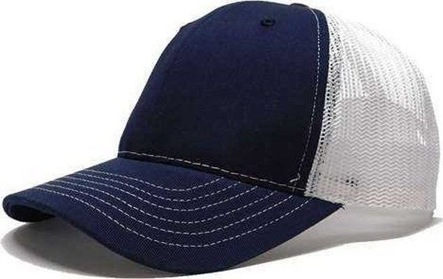 Classic Caps USA100 USA-Made Trucker Cap - Navy White - HIT a Double