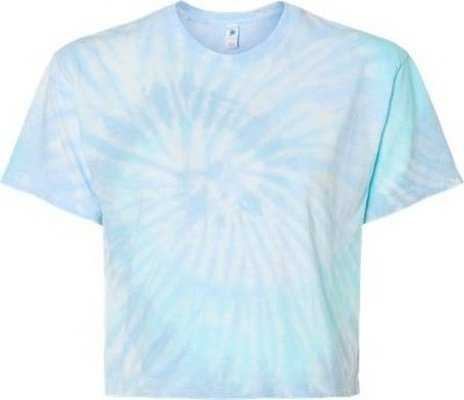 Colortone 1050 Women&#39;s Tie-Dyed Crop T-Shirt - Lagoon&quot; - &quot;HIT a Double
