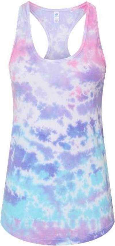 Colortone 3400 Tie-Dyed Racerback Tank Top - Cotton Candy" - "HIT a Double