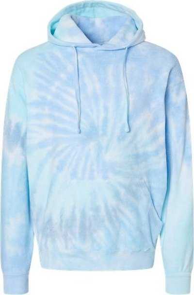 Colortone 8600 Tie-Dyed Cloud Fleece Hooded Sweatshirt - Lagoon" - "HIT a Double
