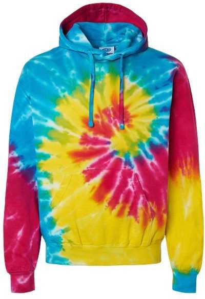 Colortone 8777 Tie-Dyed Hooded Sweatshirt - Reactive Rainbow" - "HIT a Double