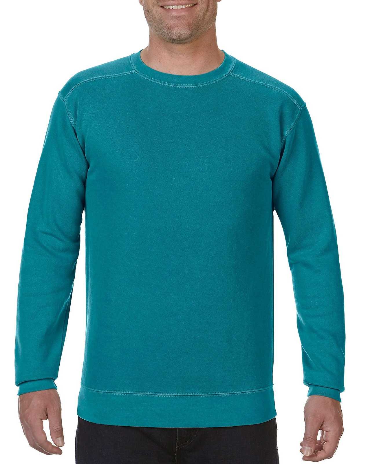 Comfort Colors 1566 Ring Spun Crewneck Sweatshirt - Topaz Blue - HIT a Double