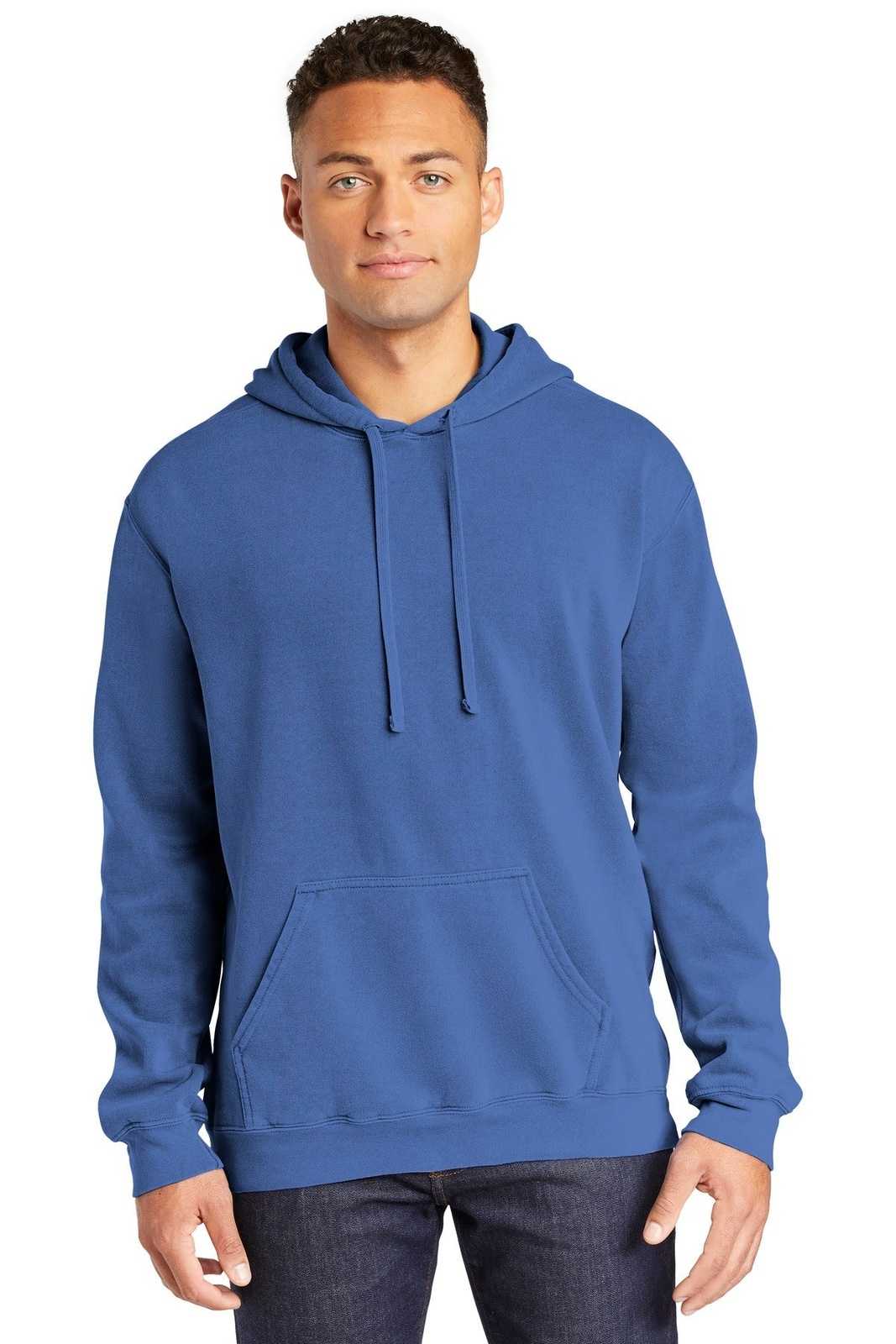 Comfort Colors 1567 Ring Spun Hooded Sweatshirt - Flo Blue - HIT a Double