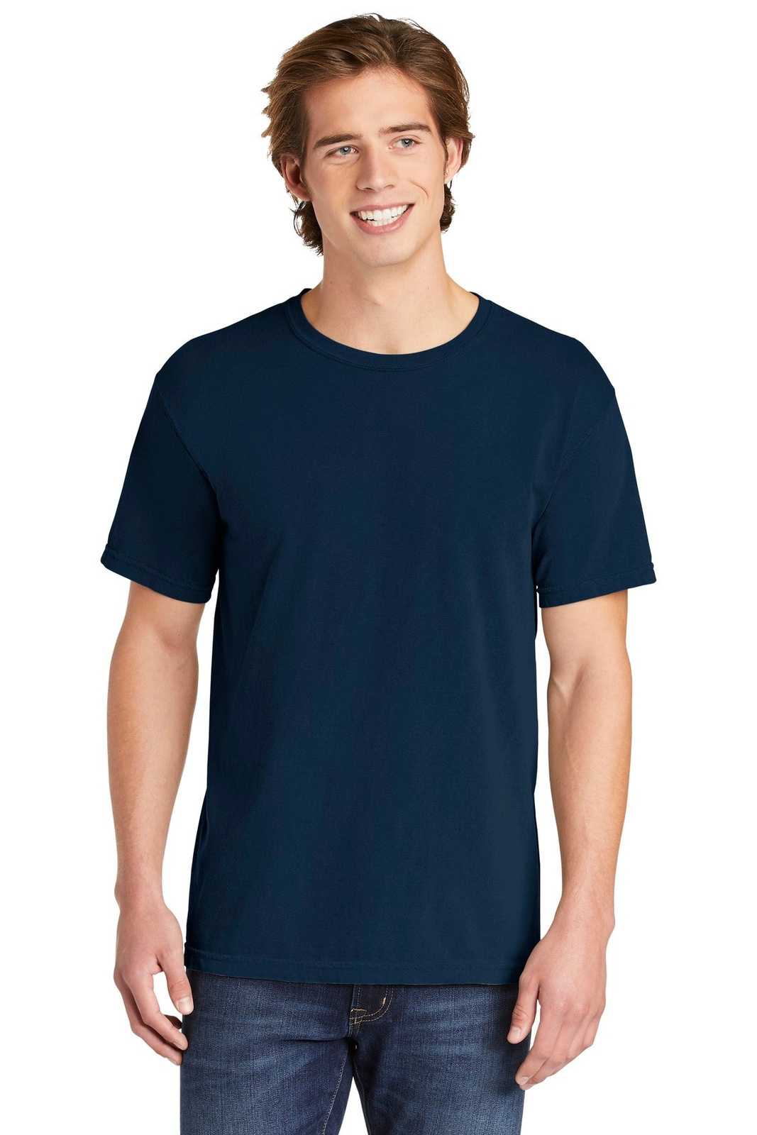 Comfort Colors 1717 Heavyweight Ring Spun Tee - True Navy - HIT a Double