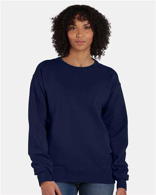 Comfortwash GDH400 Garment-Dyed Unisex Crewneck Sweatshirt - Navy" - "HIT a Double