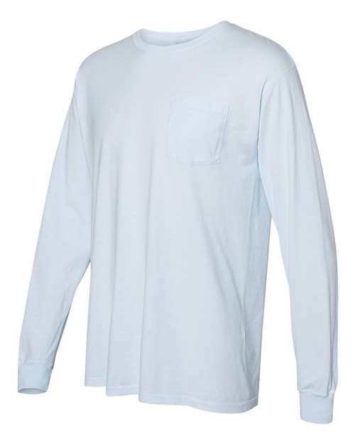 Comfortwash GDH250 Garment Dyed Long Sleeve T-Shirt With a Pocket - Soothing Blue - HIT a Double