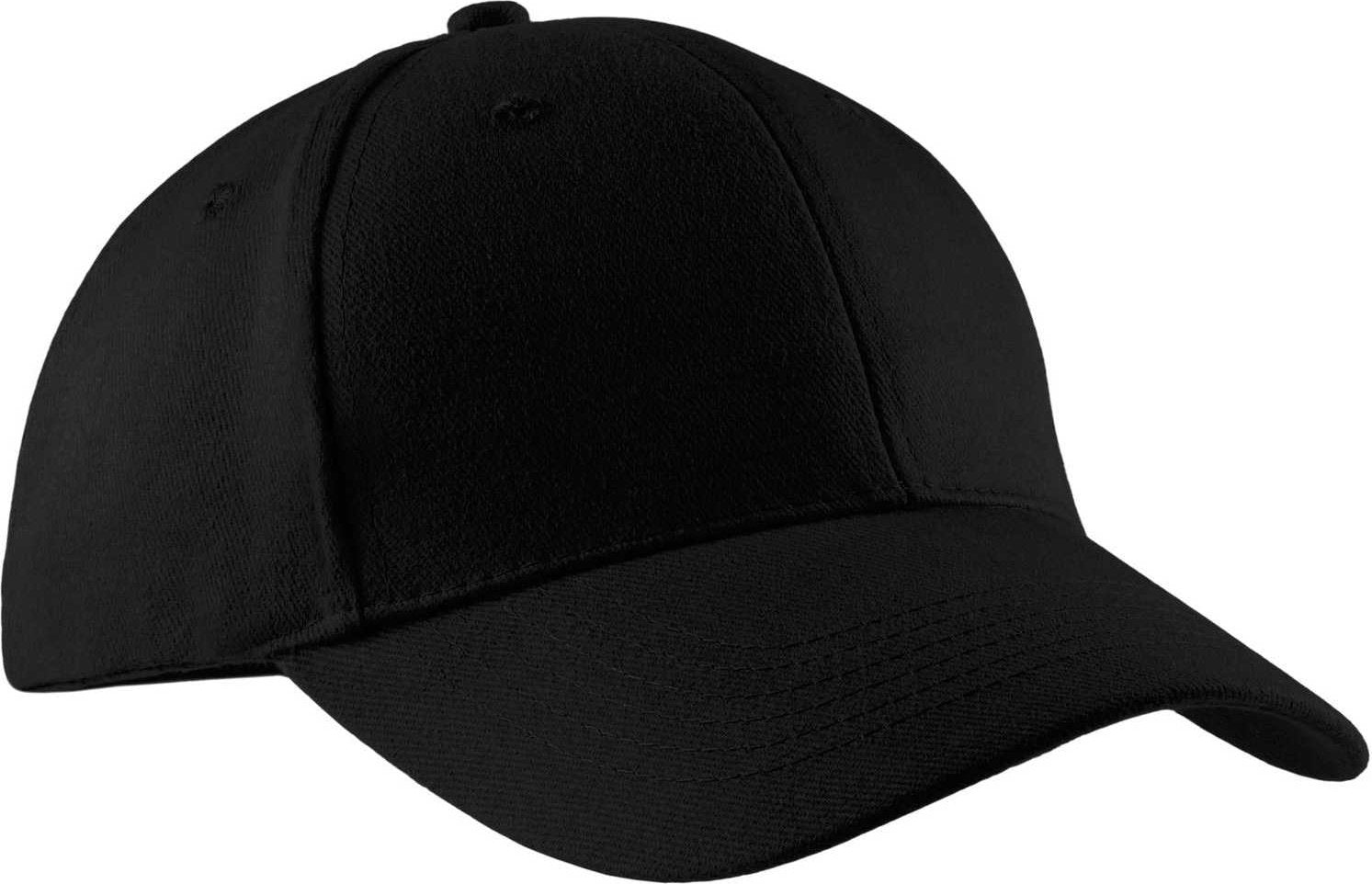Port & Company CP82 Port & Companybrushed Twill Cap - Black - HIT a Double - 1