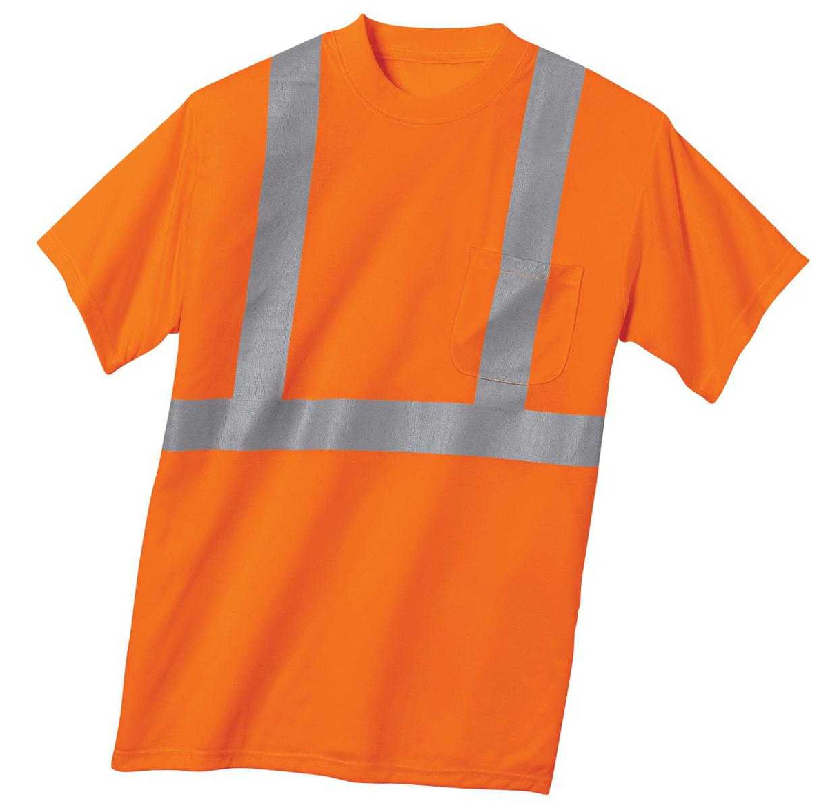 CornerStone CS401 ANSI 107 Class 2 Safety T-Shirt - Safety Orange Reflective - HIT a Double - 5