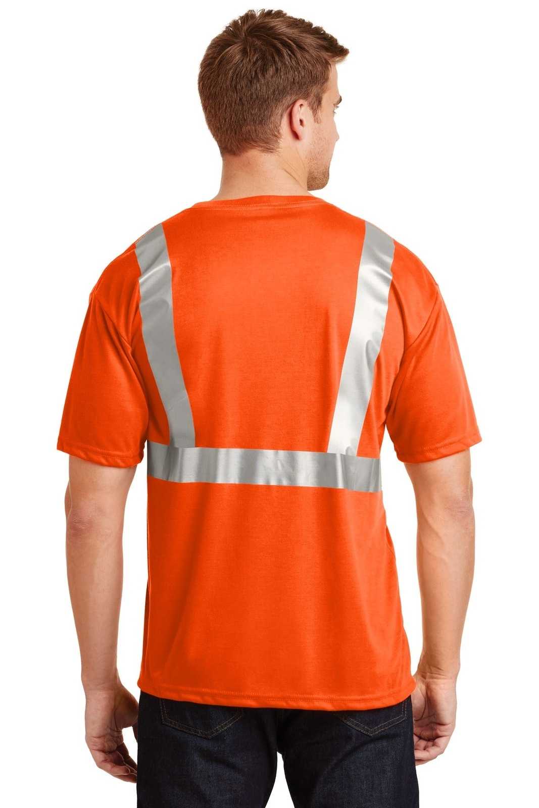 CornerStone CS401 ANSI 107 Class 2 Safety T-Shirt - Safety Orange Reflective - HIT a Double - 2